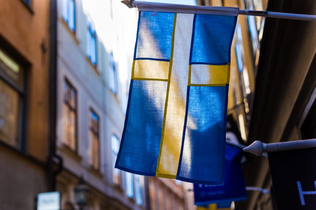 A picture of a Swedish flag, illustrating swedisch market